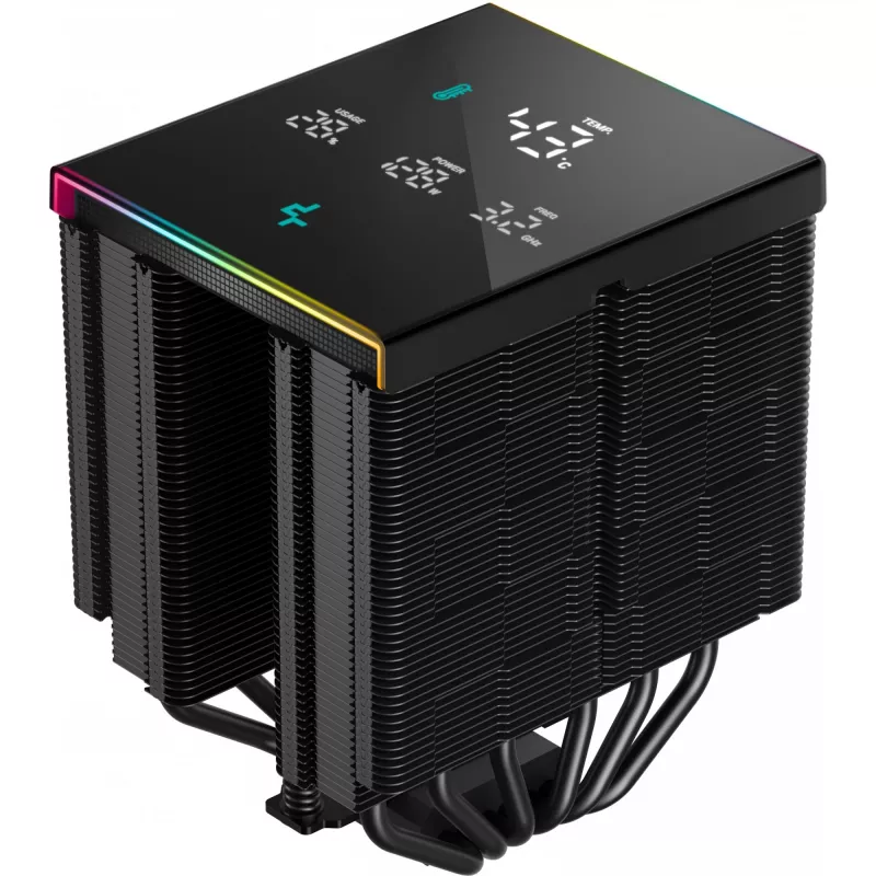Protsessori õhujahuti DeepCool AK620 Digital PRO — 120 mm ventilaator, 1750 p/min, 25 dB, 12 V, sobib LGA1700/AM5, must
