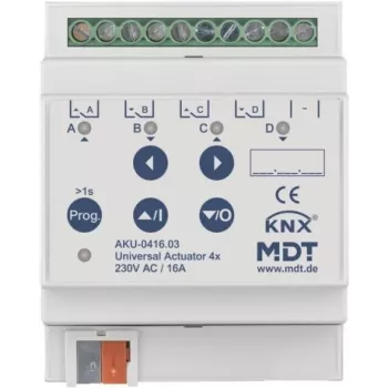 MDT technologies universaalne täitur 4-kanaliline 4TE REG, 16A, 230VAC, 100µF Aku-0416.03 (Aku-0416.03)