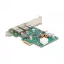 DeLOCK PCI Express x1 kaart USB USB-C PD 30W 2x USB Type-A 5Gbps