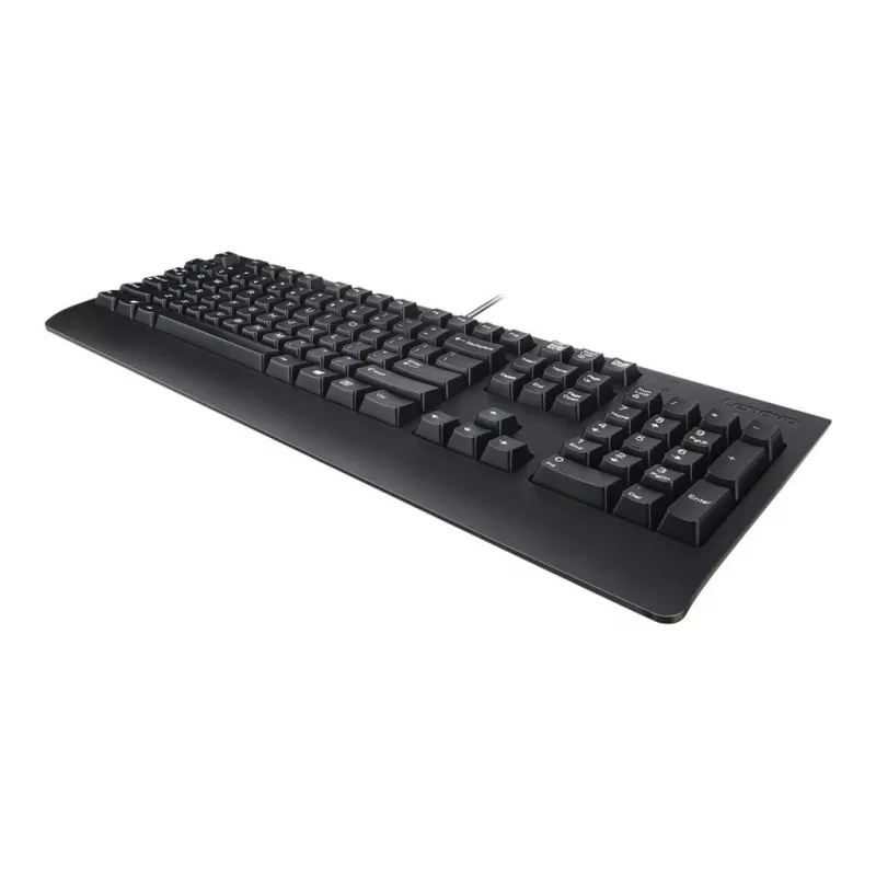 Juhtmega Lenovo Preferred Pro II täissuuruses USB-klaviatuur, QWERTY, rumeenia paigutus, must, randmetugi