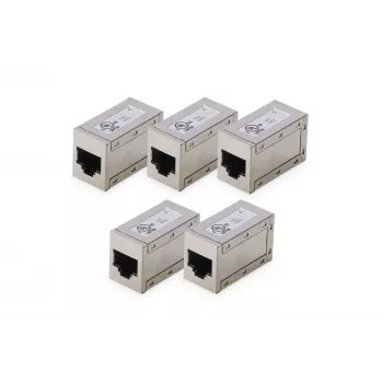 Digitus CAT 6 varjestatud modulaarühenduspesad, 5 tk, RJ-45, kuldsed kontaktid, hõbedane