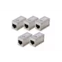 Digitus CAT 6 varjestatud modulaarühenduspesad, 5 tk, RJ-45, kuldsed kontaktid, hõbedane
