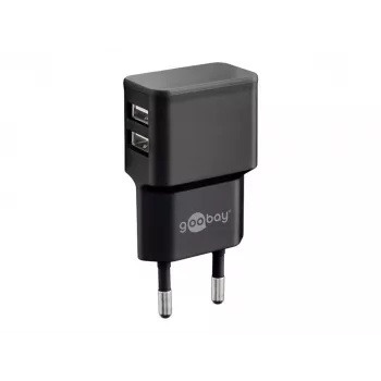 Wentronic goobay Dual USB laadija - toiteplokk - 12 W - 2,4 A - 2 väljundporti (USB) - must (44951)