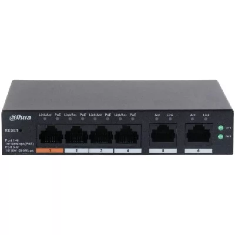 Dahua Technology DH-CS4006-4ET-60 võrgulüliti hallatav L2 Gigabit Ethernet (10/100/1000) Power over Ethernet (PoE) Must