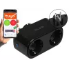 TUYA WiFi-juhitav topelt nutipistik, must