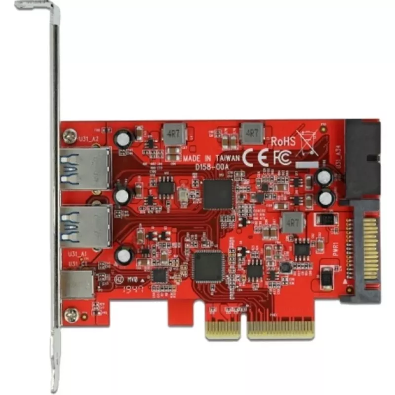 PCI Express x4 kaart DeLOCK 90492 USB USB-C USB Type-A