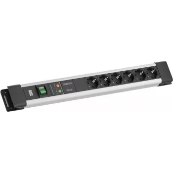 Pikendusjuhe Bachmann CONNECTUS 6x CEE7/3 pistikupesaga, 1x GVS, 1x lüliti, 2,0 m kaabel, hall