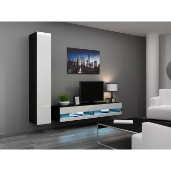 TV alus cama meble VIGO NEW 30/180/40, 1800×400×300 mm, must pealispind, puitlaastplaadist karkass