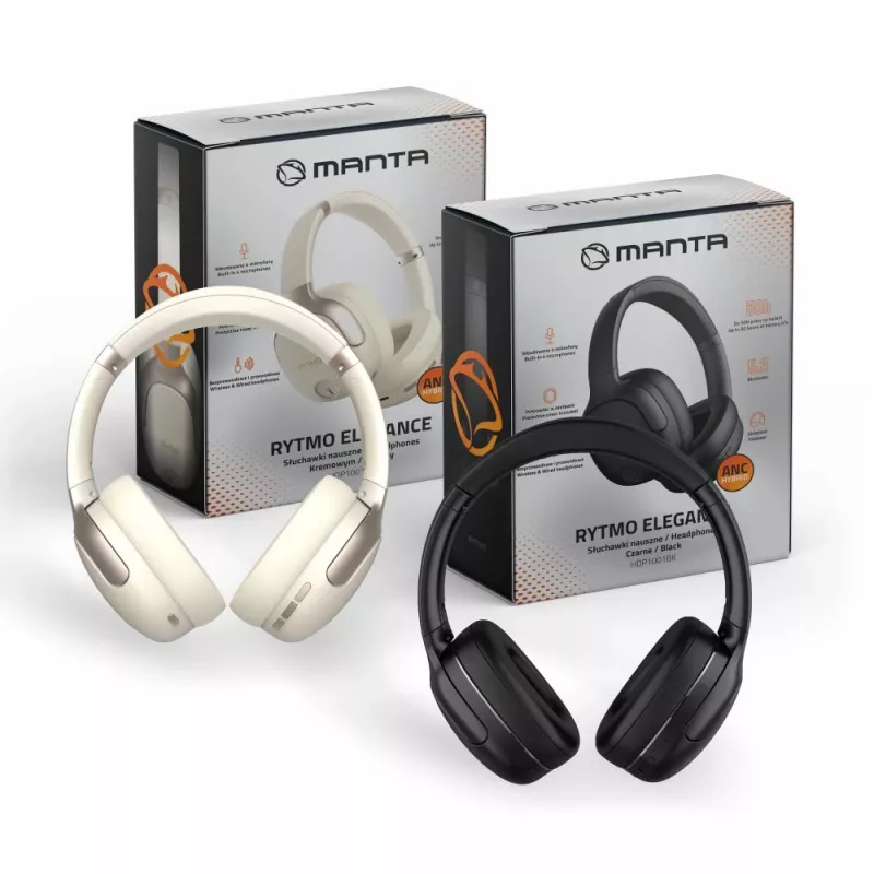 Kõrvaklapid Manta HDP1001BK Rytmo Elegance Must