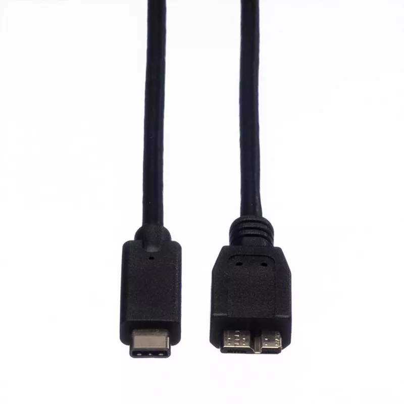 ROLINE – USB-kaabel – USB Type C (M) Micro-USB Type B (M) pistikule – 50 cm – Must (11.02.9005)