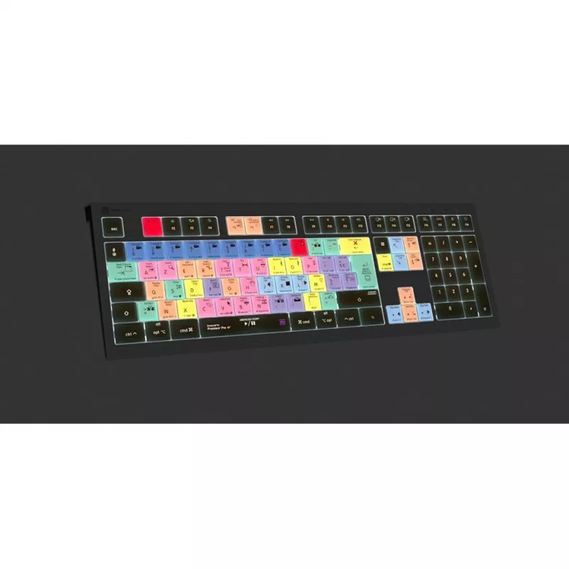 Logickeyboard Adobe Premiere Pro CC ASTRA 2 taustvalgustusega klaviatuur Mac Prantsuse (LKB-PPROCC-A2M-FR)