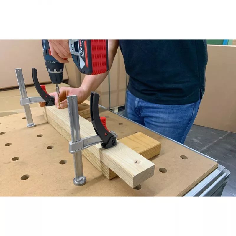 BESSEY kinnituselement TW20-15-8-KLI, multifunktsionaalsetele laudadele, klamber (hõbedane)