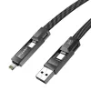 4-in-1 kaabel BlitzWolf BW-HDC7 — USB-C, Lightning, USB-A, Micro-USB 1,2 m 240 W must