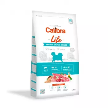 Kuiv koeratoit Calibra Dog Life Senior Small Breed Lamb 1,5 kg — seeniorite valem väikestele koertele, 24% valku, 14% rasva