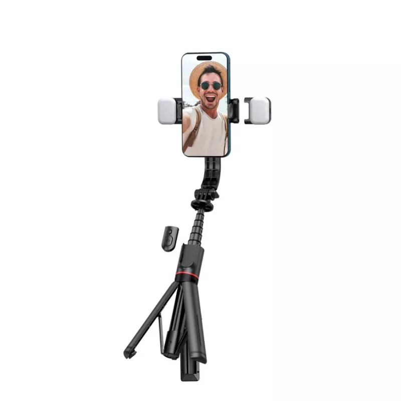 Tech-Protect L05S Selfie Stick alus LED-lamp Bluetooth-kaugjuhtimispult