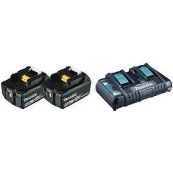 Makita DC18RD - akulaadija + aku 2 x - Li-Ion - 5 Ah - 90 Wh - Makita DHR263Z, DHR263ZJ, DHR264Z, DHR264ZJ, DUH651Z, DUR364LZ jaoks (197629-2)