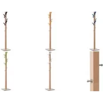 Riidepuu Paperflow easyCloth Wood valge pöök kuue värvilise konksuga
