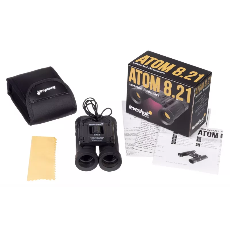 Binokkel Levenhuk Atom 8x21 katuseprisma must suurendus 8x