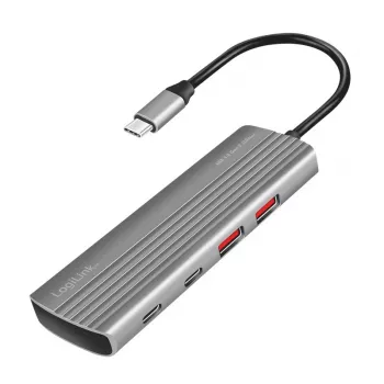 LogiLink USB 3.2 Gen2 jaotur 7+1 pordiga 2x USB-A 5x USB-C PD 100W alumiinium
