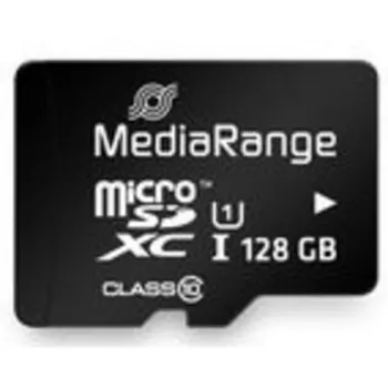 MediaRange MR945 - Mälupliias (microSDXC koos SD-adapteriga) - 128GB - UHS-I / Class10 - microSDXC - Must (MR945)