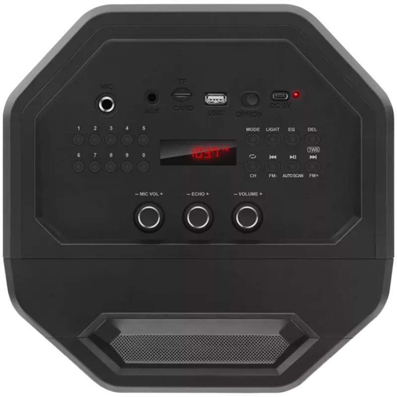 Kõlar SVEN PS-650, must (50W, TWS, Bluetooth, FM, USB, microSD, LED-ekraan, 4000mA*h)