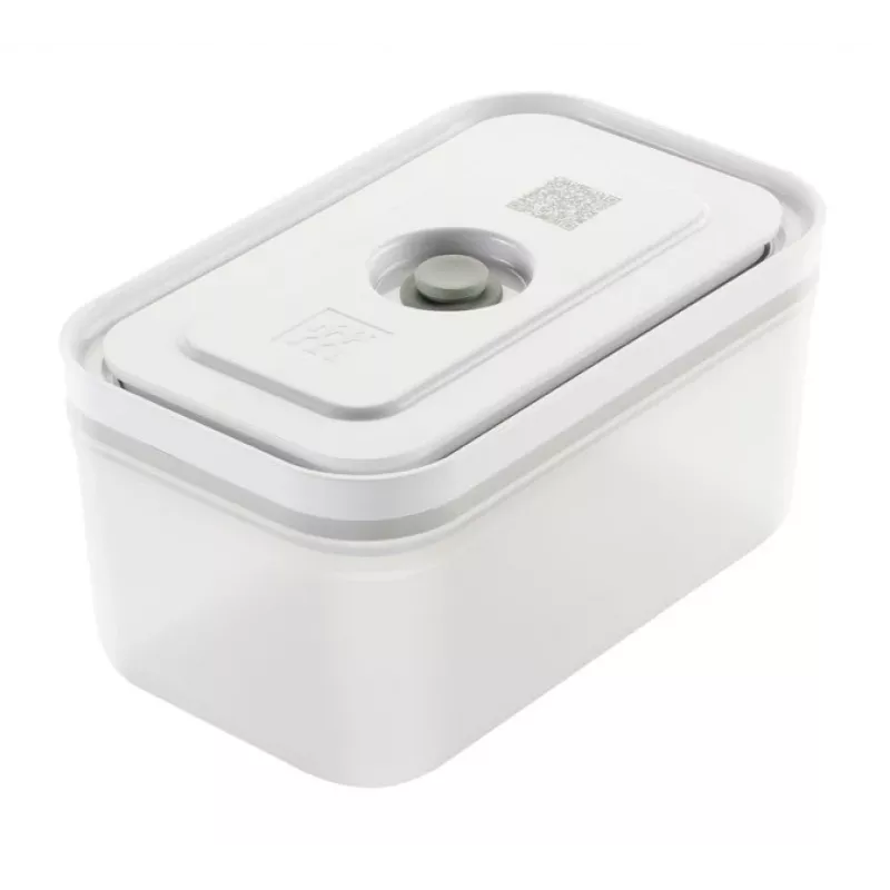 ZWILLING vaakumpakendaja karp 36807-007-0, plastikust ristkülikukujuline toidunõu, 1.1 l & 2.3 l, õhukindel lukustatav kaas, eemaldatav, poolläbipaistev valge