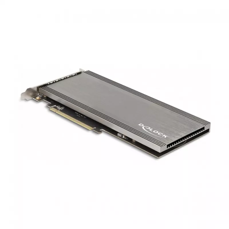 DeLOCK PCI Express 4.0 x16 kaart kuni 4 sisemise NVMe M.2 Key M pesaga koos radiaatori ja ventilaatoriga