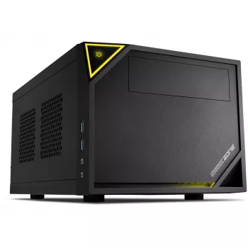 PC-korpus Sharkoon SHARK ZONE C10 Mini-ITX Must, Kollane