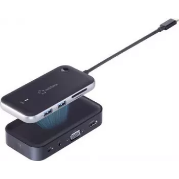 Renkforce RF-4499450 USB-C™ mini-dokkimisjaam Sobib: universaalne juhtmevaba pildiedastus, integreeritud kaardilugeja (RF-4499450)