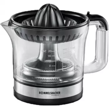 Rommelsbacher tsitruspress, 30 vatti võimsust, 600 ml mahutavus, pöörlemine päri- ja vastupäeva, kaks pressikoonust (ZP 50)