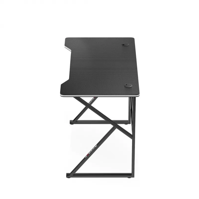 Mängulaud huzaro Hero 1.6 Must — sirge MDF/süsinikmustriga lauaplaat 1200×600×750 mm, metallraam