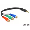 Helikaabel DeLOCK 62499 0.24m 3.5mm kuni 3 x RCA Must