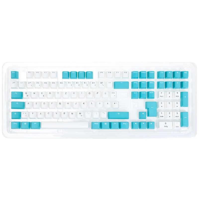 Ducky Keycap Set, PBT, ISO (DE) - valge/sinine