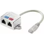 Renkforce RJ45 võrgu T-adapter CAT 6 [2x RJ45-pesa - 1x RJ45-pistik] 15,00 cm metall (RF-4538138)