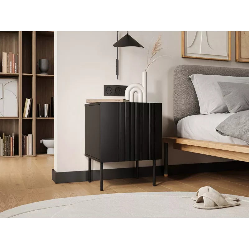 Öökapikomplekt 2 tk Cama Meble ISLA 44,5×40×59 cm must matt MDF/puitlaastplaat