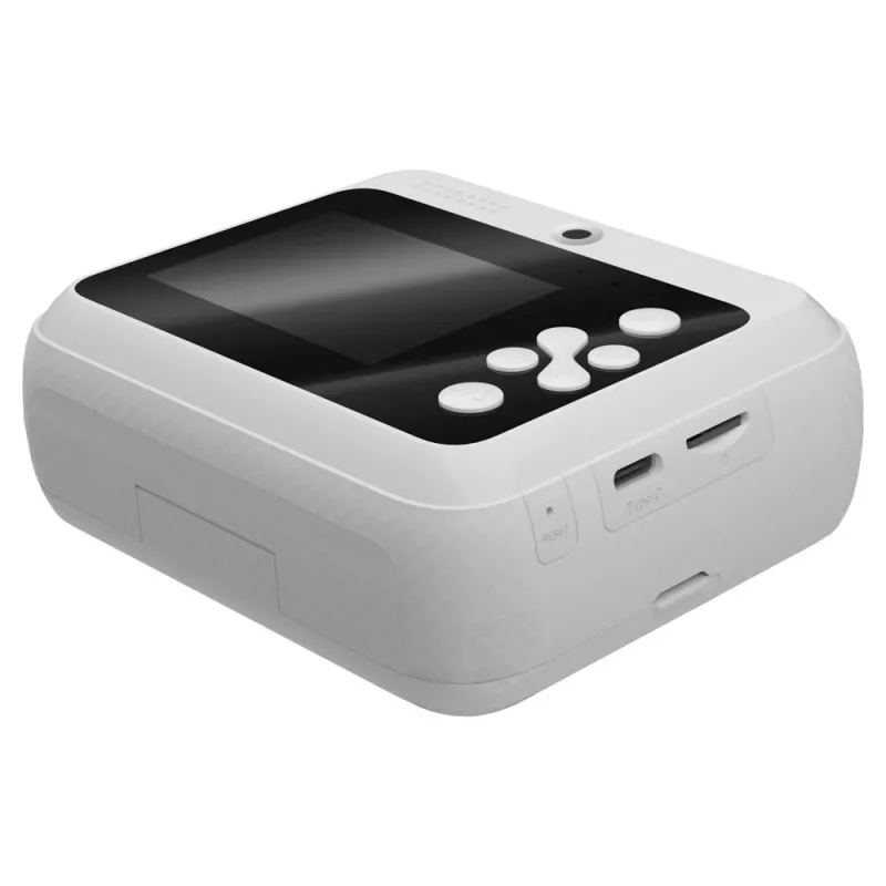 Kiirtrükiga lastekaamera SAVIO AN-01, valge, 2,4-tolline LCD, MicroSDHC kuni 32 GB, USB-C, 1200 mAh aku, sisseehitatud välklamp puudub