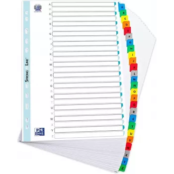 ELBA Mylar kaardiindeks, A-Z, 26-jaoline, A4, 210 x 297 mm, värvilised vahelehed (596581-20)