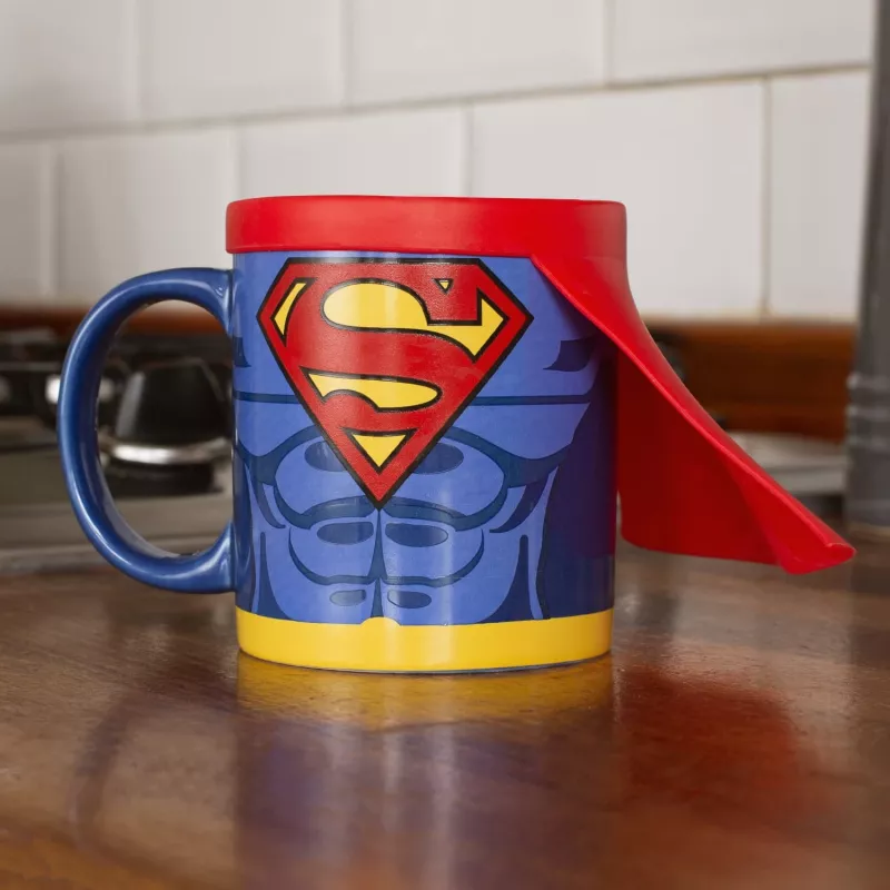 Thumbs Up Superman Mug with Cape, üksik pilt, 0,25 l, Sinine, Punane, Keraamika, Silikoon, Universaalne, 1 tk