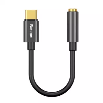 Kaablipistikupesa adapter Baseus CATL54-01 USB-C 3,5 mm pesale, must