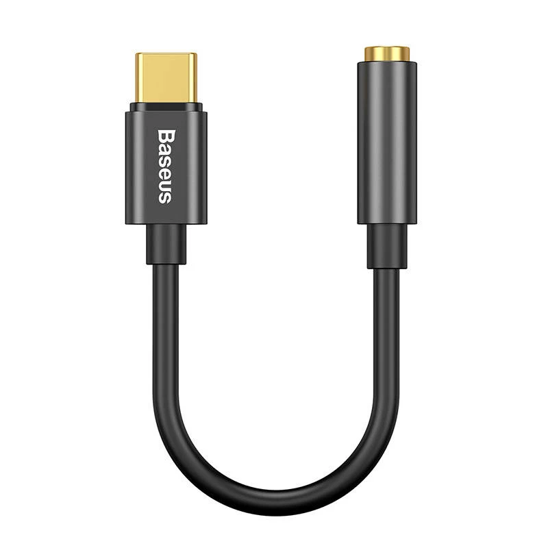 Kaablipistikupesa adapter Baseus CATL54-01 USB-C 3,5 mm pesale, must