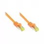 RJ45 patch-kaabel Cat.7 toorkabliga ja riivikaitsega (RNS®), S/FTP, PiMF, halogeenivaba, 600MHz, OFC, oranž, 0,5m, Good Connections® (8070R-005O)