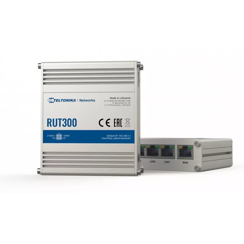 TELTONIKA RUT300 Tööstuslik juhtmega ruuter 5X RJ45 100MB/s