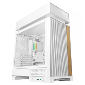 Lauaarvuti korpus DeepCool CL6600 WH — valge, toetab ATX/PS2/SFX/SFX-L toiteplokke, 140 mm ees, 120/140 mm üleval/taga, 2,5-tollised ja 3,5-tollised kettad