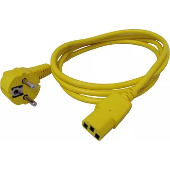 ROLINE - toitekaabel - CEE 7/7 (M) nurga all IEC 60320 C13 sirge - AC 250 V - 10 A - 1,8 m - kollane - Saksamaa (19.08.1011)