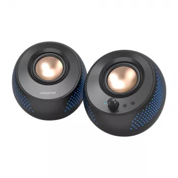CREATIVE Pebble X 2.0 USB-C arvutikõlarid reguleeritava RGB-valgustuse, Bluetooth 5.3 ja USB-heliga, võimsus kuni 15 W RMS, PC-le ja Macile