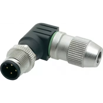 M12 nurgapistik Harting M12 21 01 140 5 4‑pooluseline — nurga signaali-/andmepistik