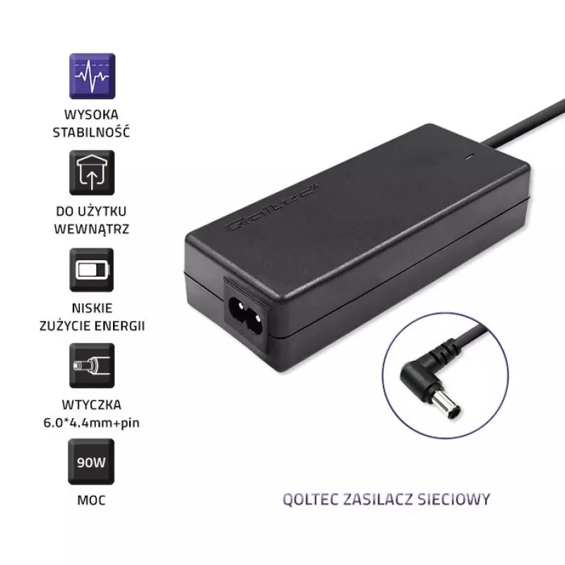 Qoltec 50088.90W toiteadapter/muundur Siseruumides Must