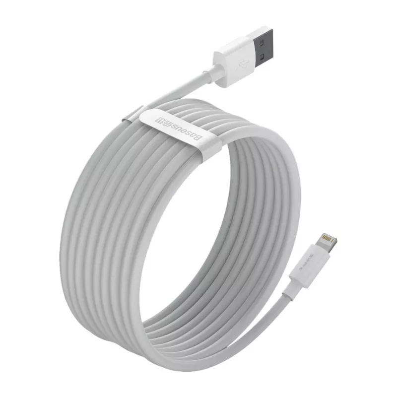 Baseus TZCALZJ-02 mobiiltelefoni kaabel, valge, 1,5 m, USB A – Lightning