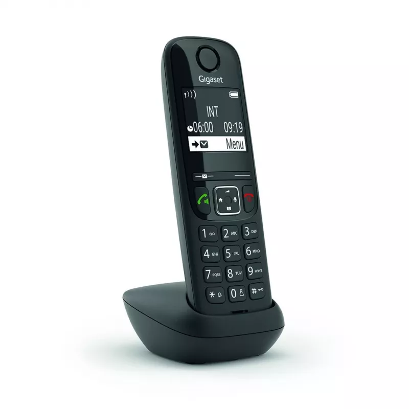 Analoog/DECT-telefon Gigaset AS690HX traadita telefonitoru helistaja ID-ga must