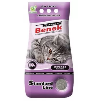 Klompiv kassiliiv Super Benek Standard Lavender 10 L — bentoniit, lõhnastatud, hallid graanulid